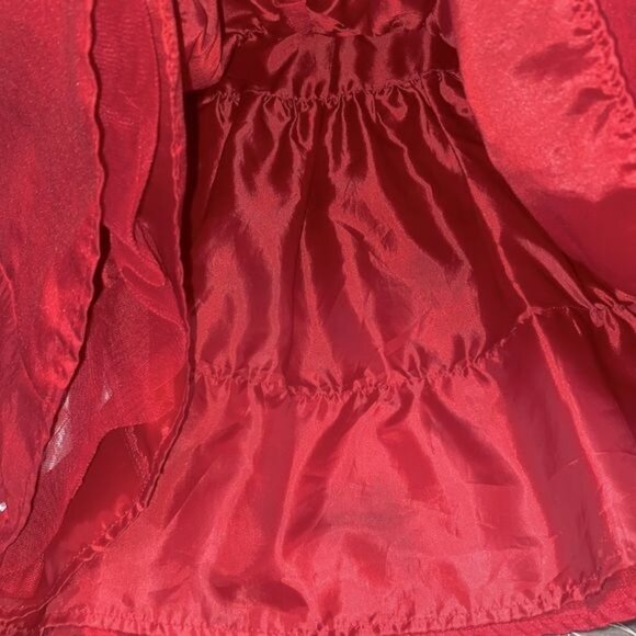 Lilybird Girls 4T Red Satin Holiday Dress Bow Flower Detail Party Formal - Picture 10 of 13